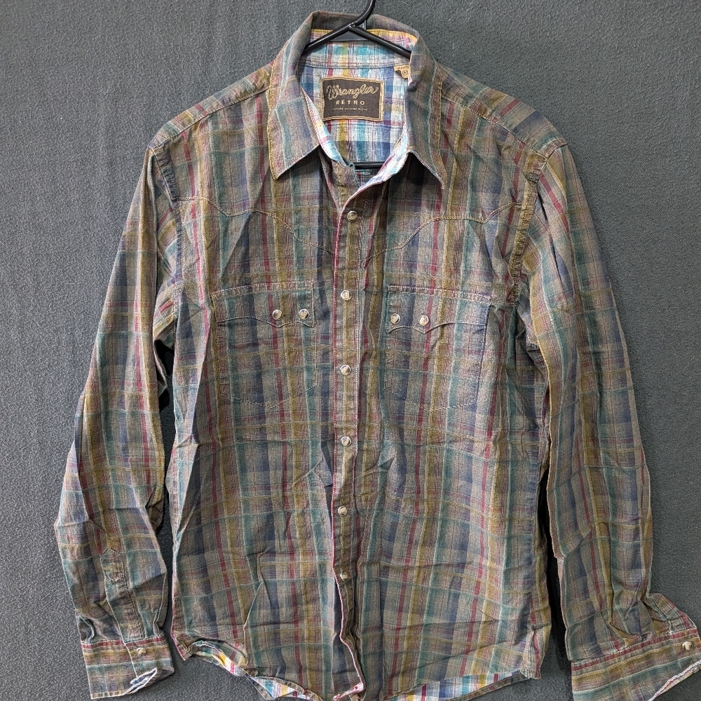 Wrangler Retro Button Up Plaid Shirt - Size M